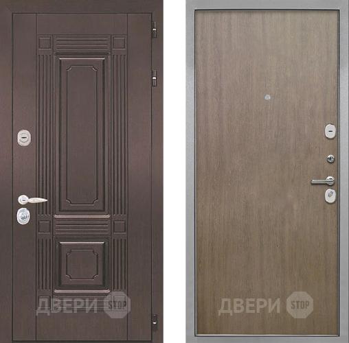 Входная металлическая Дверь Интекрон (INTECRON) Италия Гладкая шпон Венге коричневый в Лобне