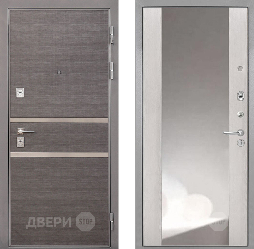 Входная металлическая Дверь Интекрон (INTECRON) Неаполь ФЛЗ-516 Зеркало Сосна белая в Лобне