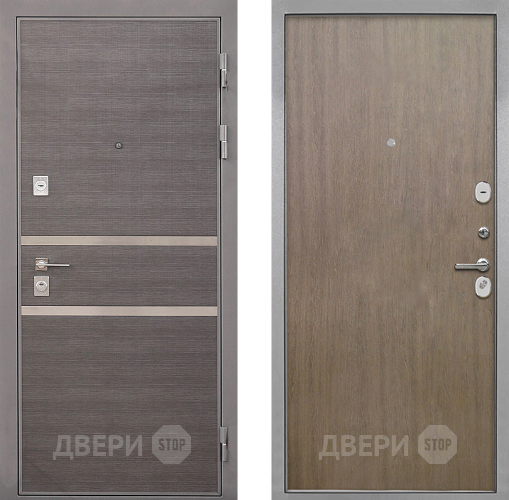 Входная металлическая Дверь Интекрон (INTECRON) Неаполь Гладкая шпон Венге коричневый в Лобне