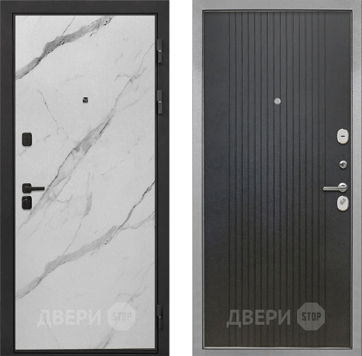 Входная металлическая Дверь Интекрон (INTECRON) Профит Black Мрамор Арктик ФЛ-295 Лофт черный в Лобне