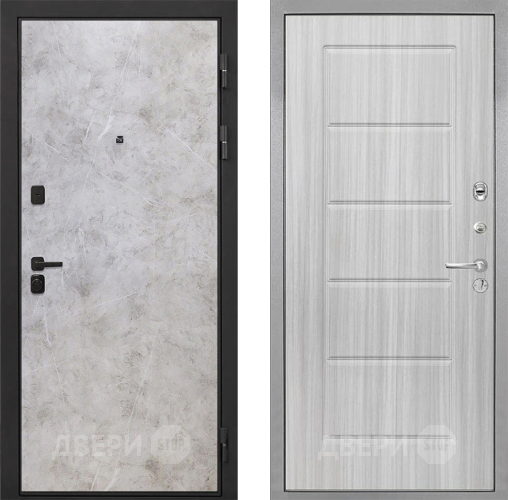 Входная металлическая Дверь Интекрон (INTECRON) Профит Black Мрамор Светлый ФЛ-39 Сандал белый в Лобне