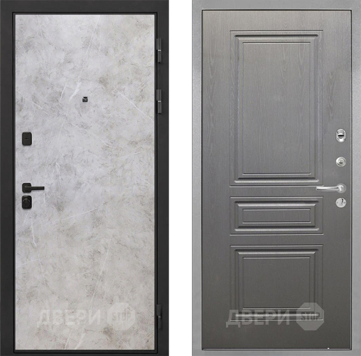Входная металлическая Дверь Интекрон (INTECRON) Профит Black Мрамор Светлый ФЛ-243 Графит вуд дуб в Лобне