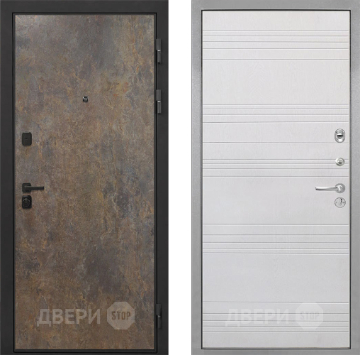 Входная металлическая Дверь Интекрон (INTECRON) Профит Black Гранж ФЛ-316 Белый ясень в Лобне