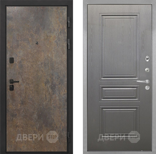 Входная металлическая Дверь Интекрон (INTECRON) Профит Black Гранж ФЛ-243 Графит вуд дуб в Лобне