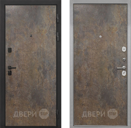 Входная металлическая Дверь Интекрон (INTECRON) Профит Black Гранж Гладкая Гранж в Лобне