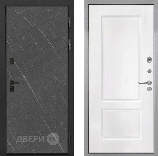 Входная металлическая Дверь Интекрон (INTECRON) Профит Black Гранит Лава Оникс КВ-2 Белый матовый в Лобне