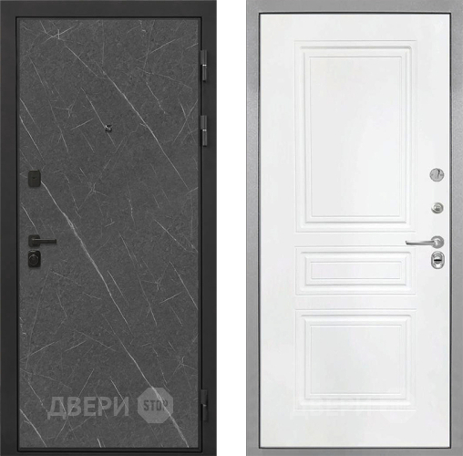 Входная металлическая Дверь Интекрон (INTECRON) Профит Black Гранит Лава Оникс ФЛ-243 Белый матовый в Лобне