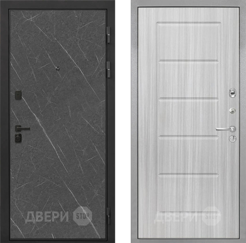 Входная металлическая Дверь Интекрон (INTECRON) Профит Black Гранит Лава Оникс ФЛ-39 Сандал белый в Лобне