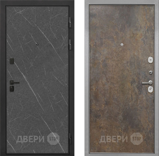 Входная металлическая Дверь Интекрон (INTECRON) Профит Black Гранит Лава Оникс Гладкая Гранж в Лобне