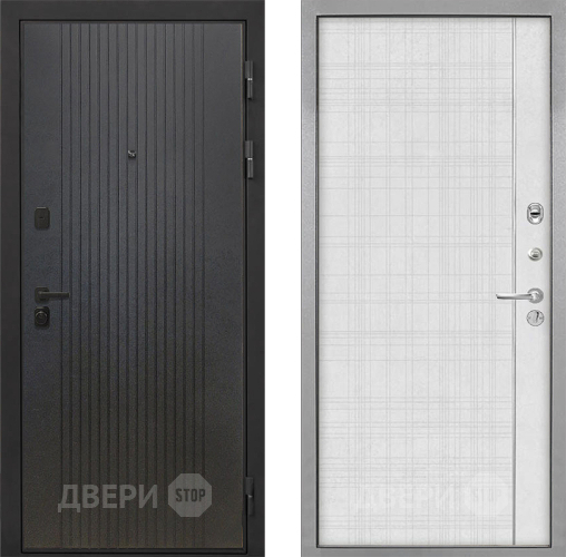 Входная металлическая Дверь Интекрон (INTECRON) Профит Black ФЛ-295 В-07 с молдингом Лофт белый в Лобне