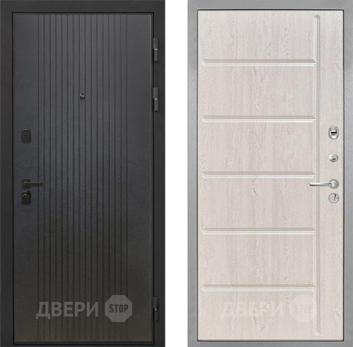 Входная металлическая Дверь Интекрон (INTECRON) Профит Black ФЛ-295 ФЛ-102 Сосна белая в Лобне