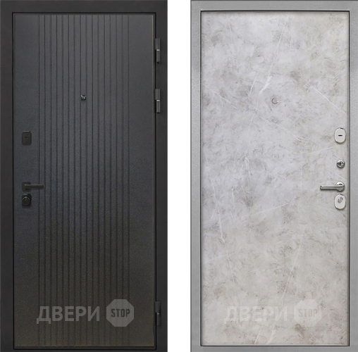 Входная металлическая Дверь Интекрон (INTECRON) Профит Black ФЛ-295 Гладкая Мрамор светлый в Лобне