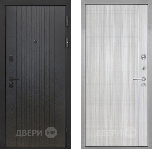 Входная металлическая Дверь Интекрон (INTECRON) Профит Black ФЛ-295 В-07 с молдингом Сандал белый в Лобне