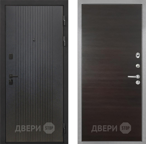Входная металлическая Дверь Интекрон (INTECRON) Профит Black ФЛ-295 Гладкая Эковенге поперечный в Лобне