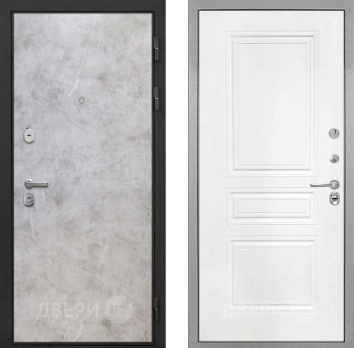 Входная металлическая Дверь Интекрон (INTECRON) Гектор Мрамор Светлый ФЛ-243 Белый матовый в Лобне