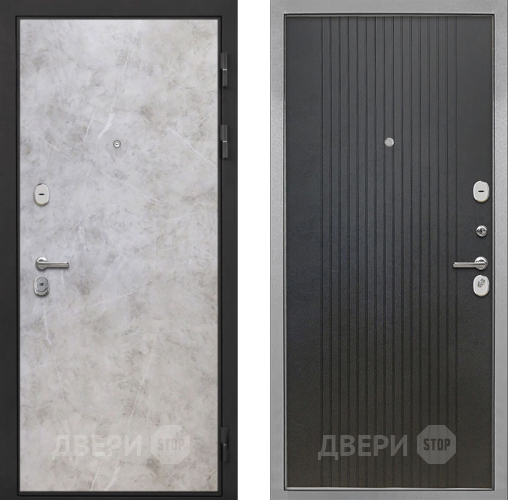 Входная металлическая Дверь Интекрон (INTECRON) Гектор Мрамор Светлый ФЛ-295 Лофт черный в Лобне