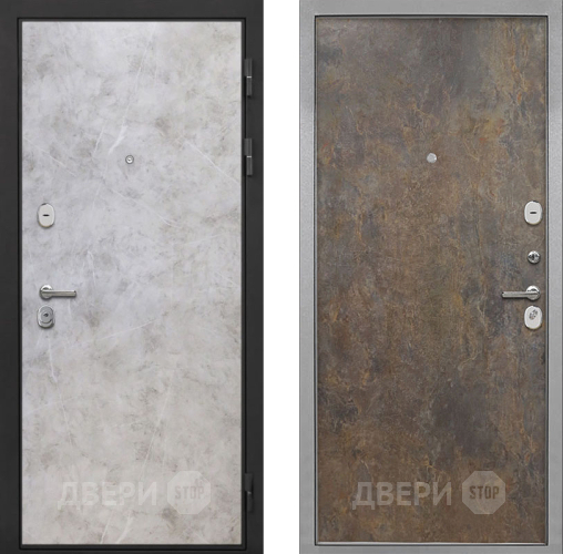 Входная металлическая Дверь Интекрон (INTECRON) Гектор Мрамор Светлый Гладкая Гранж в Лобне