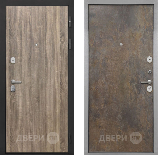 Входная металлическая Дверь Интекрон (INTECRON) Гектор Дуб Турин Гладкая Гранж в Лобне