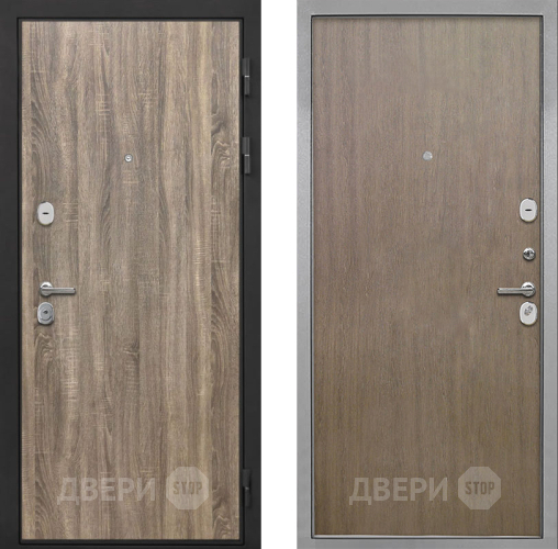 Входная металлическая Дверь Интекрон (INTECRON) Гектор Дуб Турин Гладкая шпон Венге коричневый в Лобне