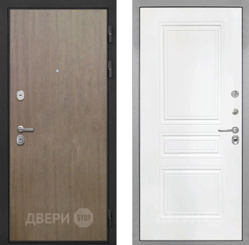 Входная металлическая Дверь Интекрон (INTECRON) Гектор Венге Коричневый ФЛ-243 Белый матовый в Лобне