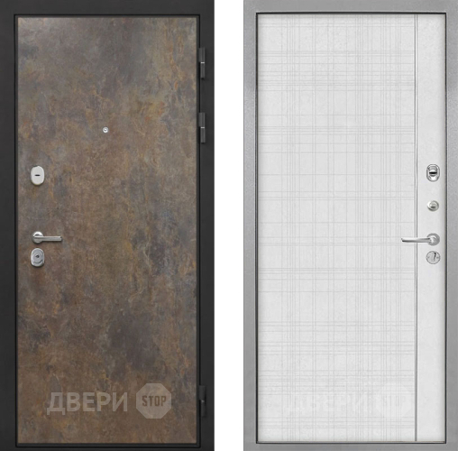 Входная металлическая Дверь Интекрон (INTECRON) Гектор Гранж В-07 с молдингом Лофт белый в Лобне