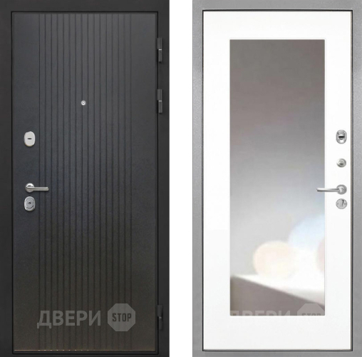 Входная металлическая Дверь Интекрон (INTECRON) Гектор ФЛ-295 ФЛЗ-120-М Зеркало Белый матовый в Лобне