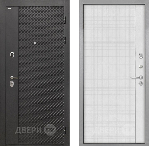 Входная металлическая Дверь Интекрон (INTECRON) Олимпия Black 4К В-07 с молдингом Лофт белый в Лобне