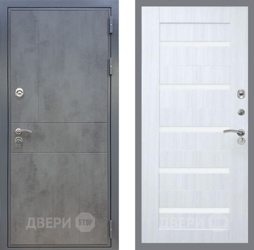 Входная металлическая Дверь Рекс (REX) ФЛ-290 СБ-14 стекло белое Сандал белый в Лобне