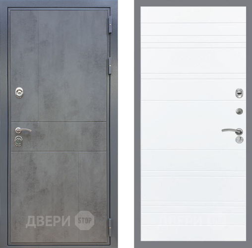 Входная металлическая Дверь Рекс (REX) ФЛ-290 Line Силк Сноу в Лобне