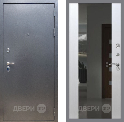 Входная металлическая Дверь Рекс (REX) 11 СБ-16 Зеркало Белый ясень в Лобне