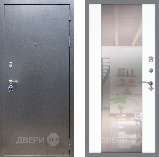 Входная металлическая Дверь Рекс (REX) 11 СБ-16 Зеркало Силк Сноу в Лобне