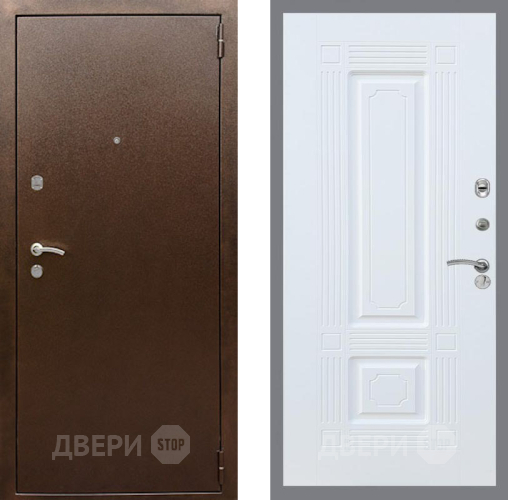 Входная металлическая Дверь Рекс (REX) 1А Медный Антик FL-2 Силк Сноу в Лобне