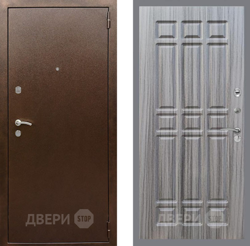 Входная металлическая Дверь Рекс (REX) 1А Медный Антик FL-33 Сандал грей в Лобне
