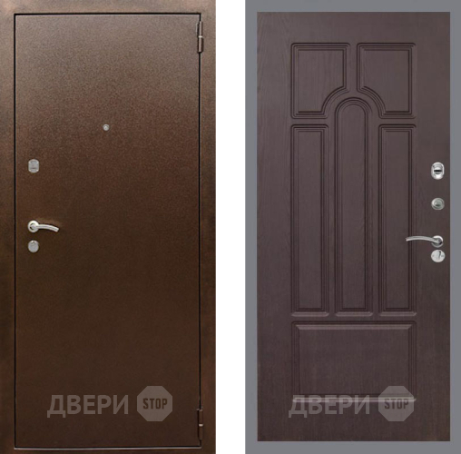 Входная металлическая Дверь Рекс (REX) 1А Медный Антик FL-58 Венге в Лобне
