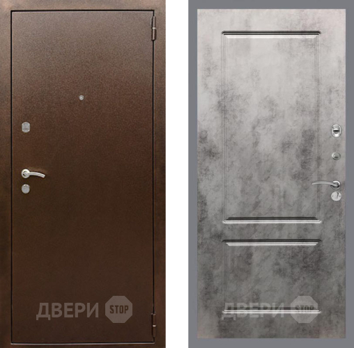 Входная металлическая Дверь Рекс (REX) 1А Медный Антик FL-117 Бетон темный в Лобне
