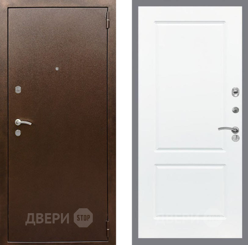 Входная металлическая Дверь Рекс (REX) 1А Медный Антик FL-117 Силк Сноу в Лобне