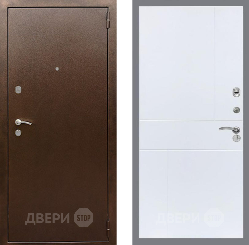 Входная металлическая Дверь Рекс (REX) 1А Медный Антик FL-290 Силк Сноу в Лобне