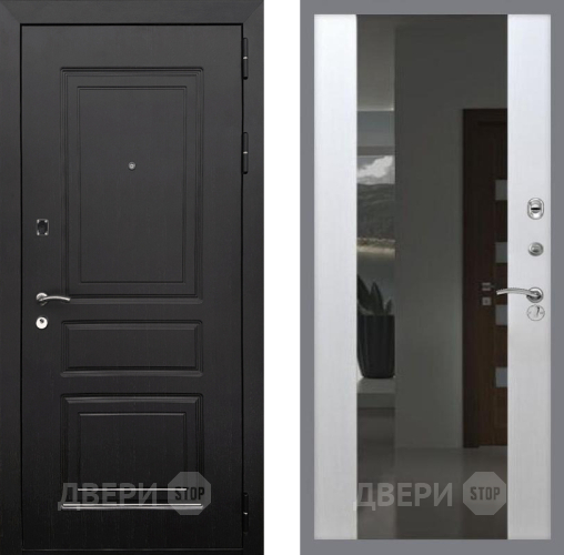 Входная металлическая Дверь Рекс (REX) 6 Венге СБ-16 Зеркало Белый ясень в Лобне
