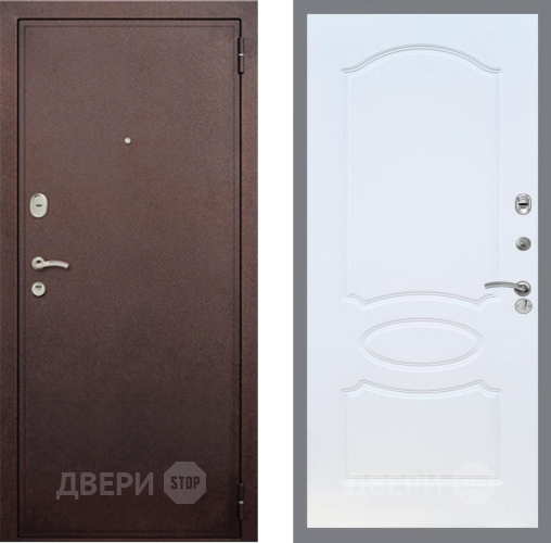 Входная металлическая Дверь Рекс (REX) 2 Медный Антик FL-128 Белый ясень в Лобне