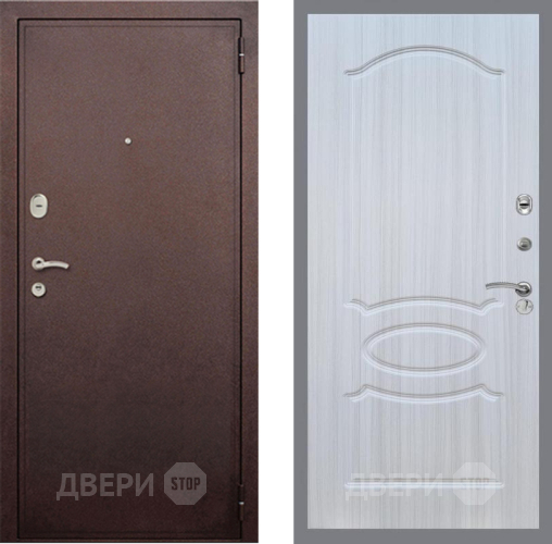 Входная металлическая Дверь Рекс (REX) 2 Медный Антик FL-128 Сандал белый в Лобне