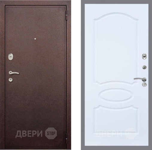 Входная металлическая Дверь Рекс (REX) 2 Медный Антик FL-128 Силк Сноу в Лобне