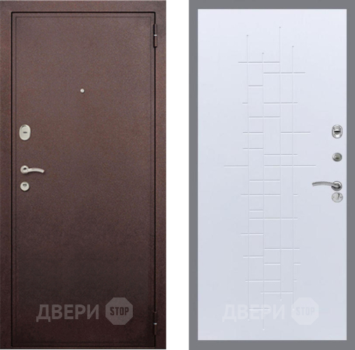 Входная металлическая Дверь Рекс (REX) 2 Медный Антик FL-289 Белый ясень в Лобне