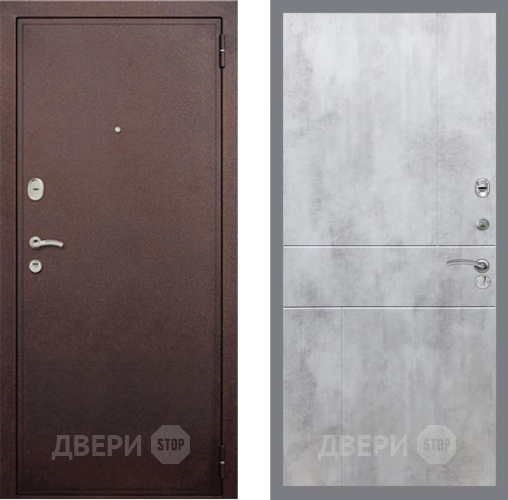 Входная металлическая Дверь Рекс (REX) 2 Медный Антик FL-290 Бетон светлый в Лобне