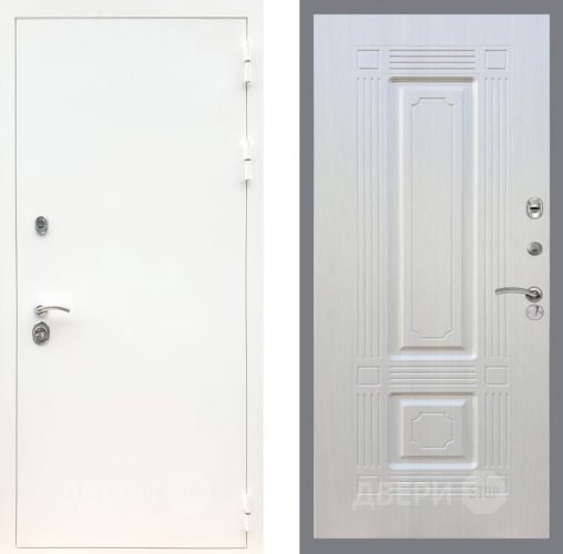 Входная металлическая Дверь Рекс (REX) 5 Белая Шагрень FL-2 Лиственница беж в Лобне
