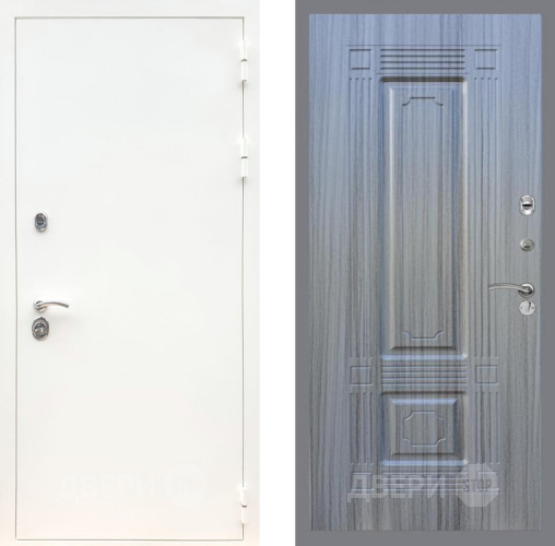 Входная металлическая Дверь Рекс (REX) 5 Белая Шагрень FL-2 Сандал грей в Лобне