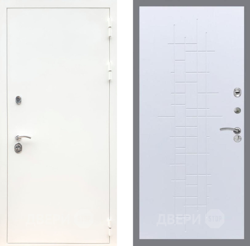Входная металлическая Дверь Рекс (REX) 5 Белая Шагрень FL-289 Белый ясень в Лобне