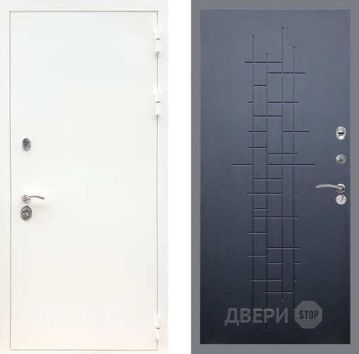 Входная металлическая Дверь Рекс (REX) 5 Белая Шагрень FL-289 Ясень черный в Лобне