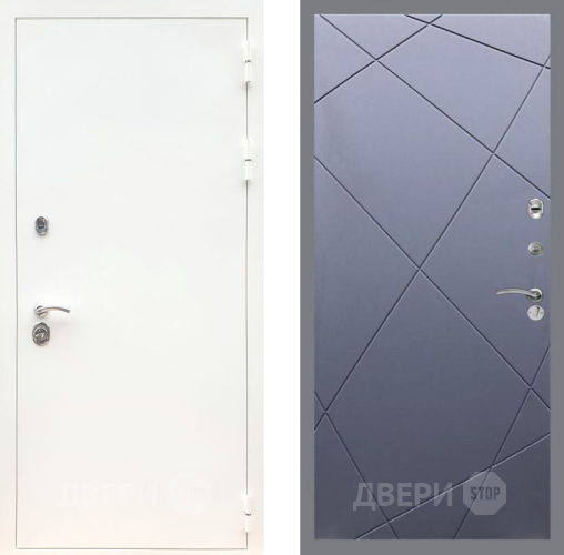 Входная металлическая Дверь Рекс (REX) 5 Белая Шагрень FL-291 Силк титан в Лобне