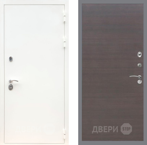 Входная металлическая Дверь Рекс (REX) 5 Белая Шагрень GL венге поперечный в Лобне