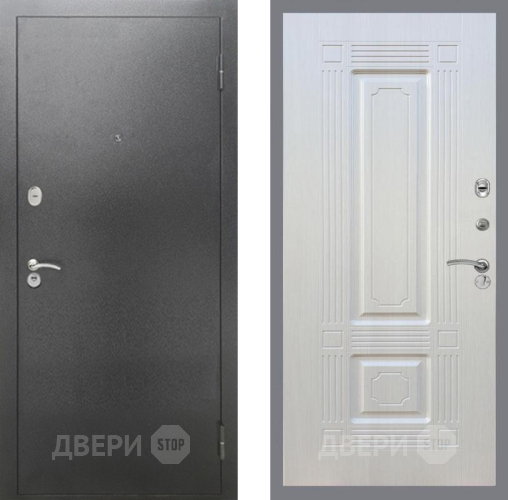 Входная металлическая Дверь Рекс (REX) 2А Серебро Антик FL-2 Лиственница беж в Лобне